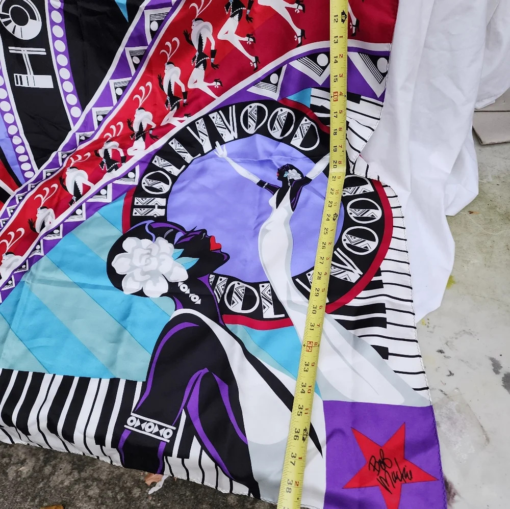 Bob Mackie HUGE Hollywood silk scarf NWOT - Picture 6 of 10